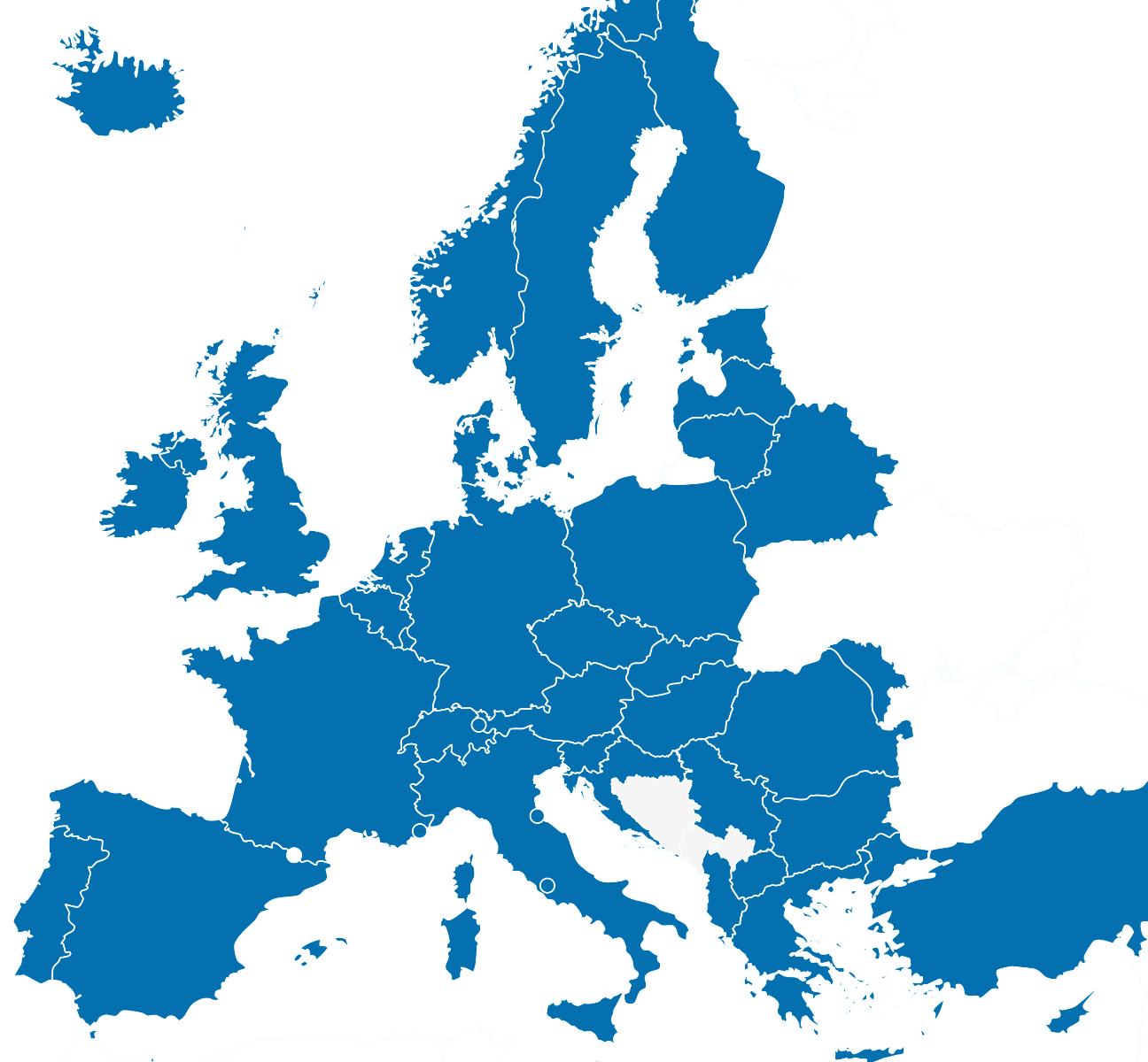 Netzabdeckung in ganz Europa