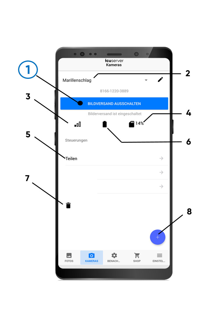 ICUapp Steuerung - Einstellungen